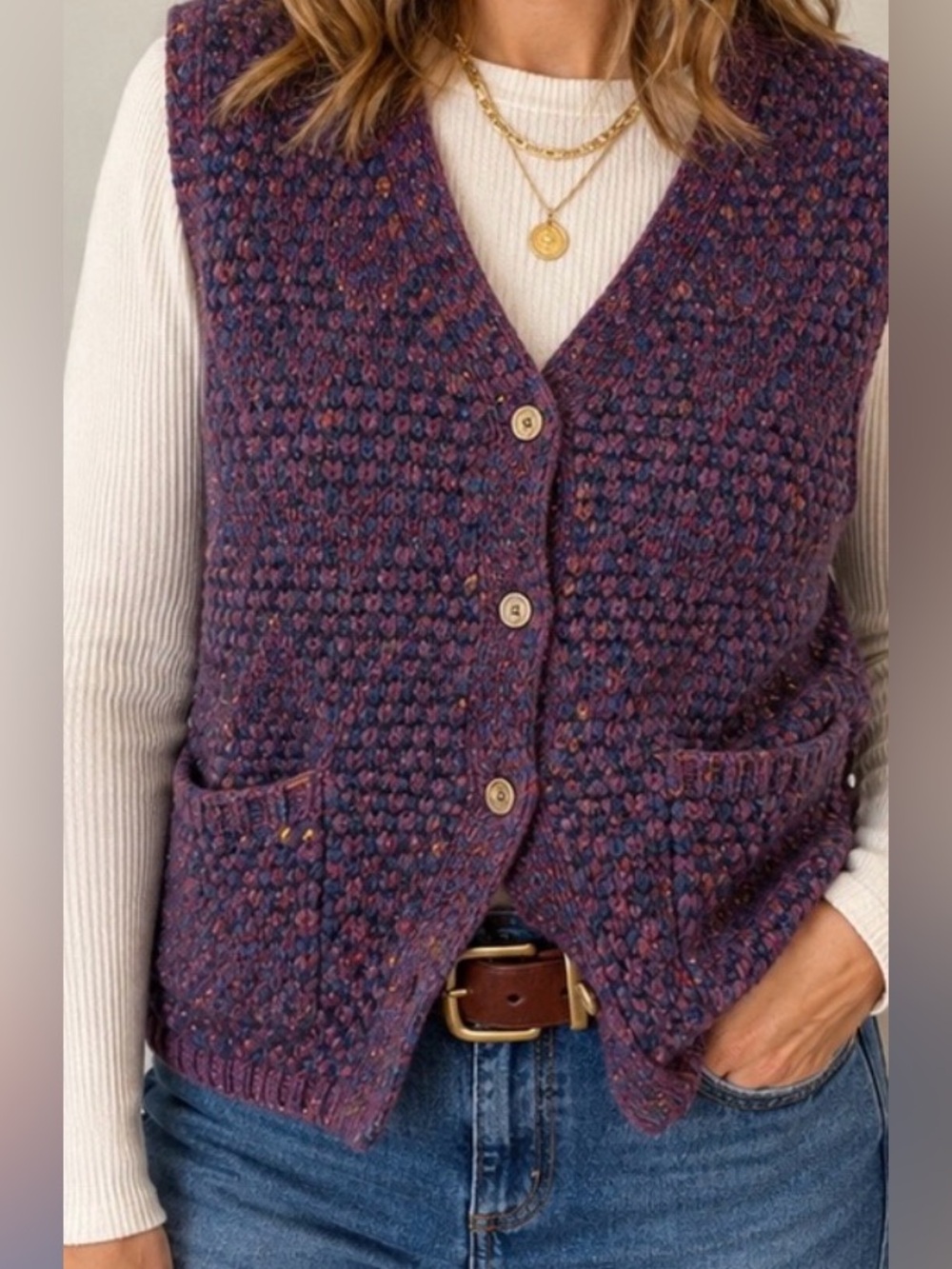 Vintage Woolrich‎ Outdoorwear Multicolor Knit Vest – XL